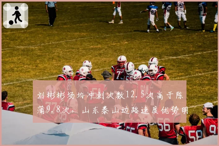 刘彬彬场均冲刺次数12.5次高于陈蒲9.8次，山东泰山边路速度优势明显